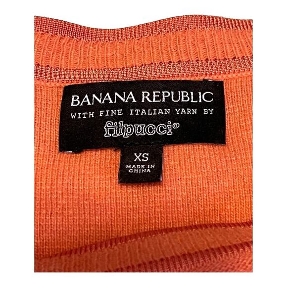 Banana Republic Orange Italian Wool  Knit Sweater Size XS Breathable Natural Lux - Picture 2 of 5